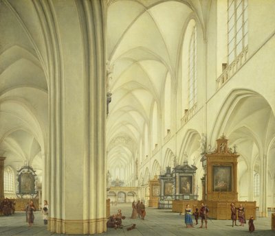 Innenansicht der Kathedrale von Antwerpen, ca. 1668 von Isaac van Nickele